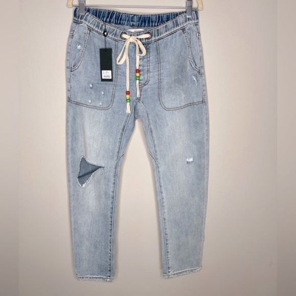 One Teaspoon Montana Shabbies Drawstring Boyfriend Pant, XS NWT - Picture 2 of 8